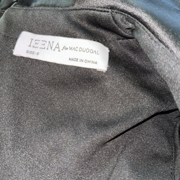 NWOT MAC DUGGAL 26913 BLACK SATIN A-LINE COLLAR BLAZER BELTED MINI DRESS 6 - Picture 4 of 5